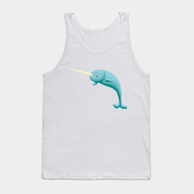 Gnarly Teal Narwhal Tank Top by fehrti